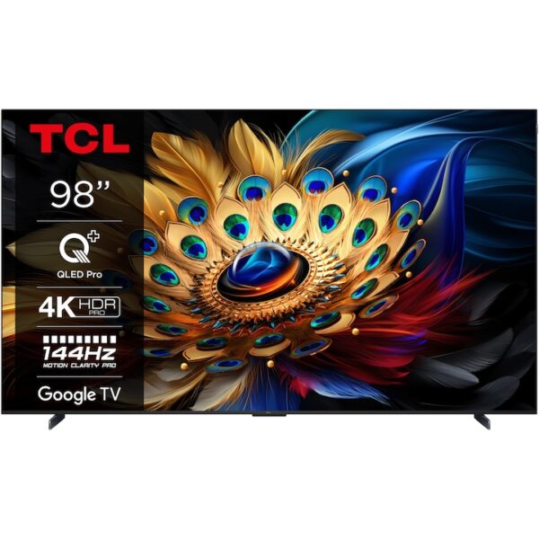 Reducere  RESIGILAT: Televizor TCL QLED 98C655, 248 cm, Smart Google TV, 4K Ultra HD, 100Hz, Clasa G (Model 2024)