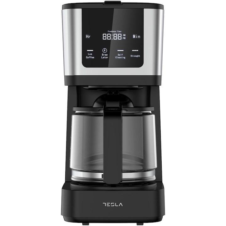 Reducere  RESIGILAT: Cafetiera digitala Tesla CMF200BX, 900W, display digital, 1.25 L, negru/inox