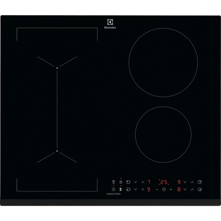 Reducere  RESIGILAT: Plita incorporabila Electrolux LIV63431BK, Inductie, 4 zone de gatit, Touch control, Timer, Booster, 60 cm, Negru