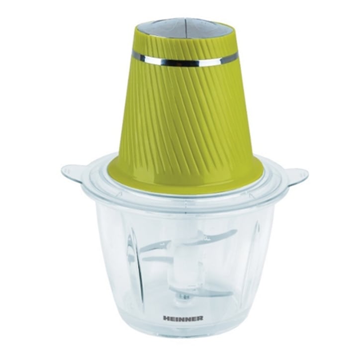 Reducere  RESIGILAT: Tocator Charm Heinner HMC-300GR, 300 W, 2 cutite inox, bol de sticla, 2 viteze, Verde