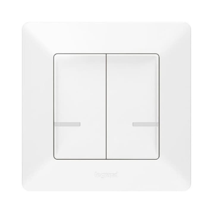 Reducere  RESIGILAT: Intrerupator inteligent dublu Legrand L752188, Zigbee, 1000W, Alb