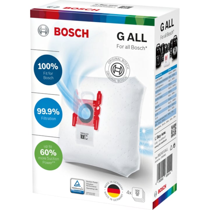 Reducere  RESIGILAT: Saci universali Bosch BBZ41FGALL, 4 saci pentru aspiratoare Siemens si Bosch