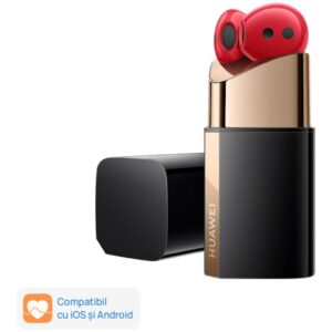 Reducere  RESIGILAT: Casti wireless Huawei Freebuds Lipstick, Active Noise Cancelling, Red Edition