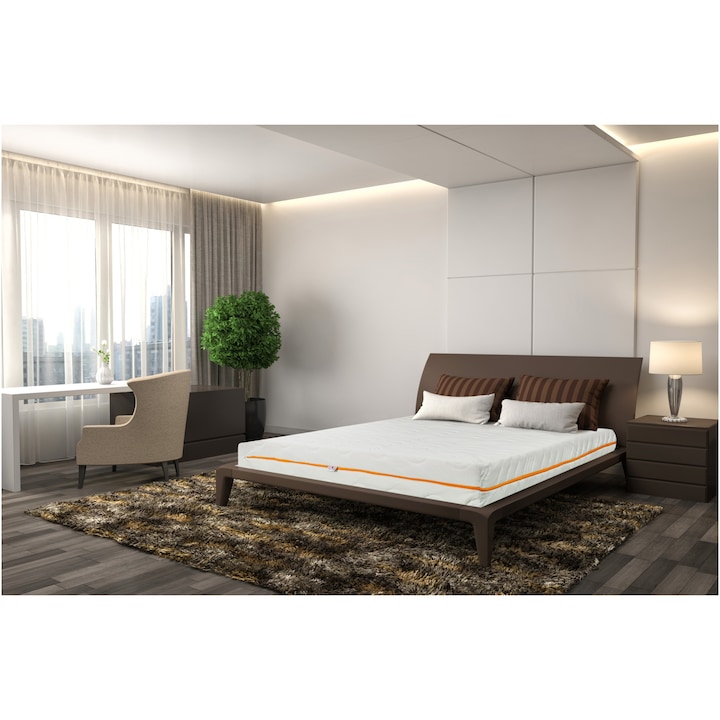 Reducere  RESIGILAT: Saltea ortopedica Supreme Best Sleep 18+5+2 High Resilience 120x200x25cm, DoubleSide, 7 zone de confort, spuma poliuretanica, hipoalergenic, reversibila, ferma, + 2 perne hipoalergenice 50×70 cm