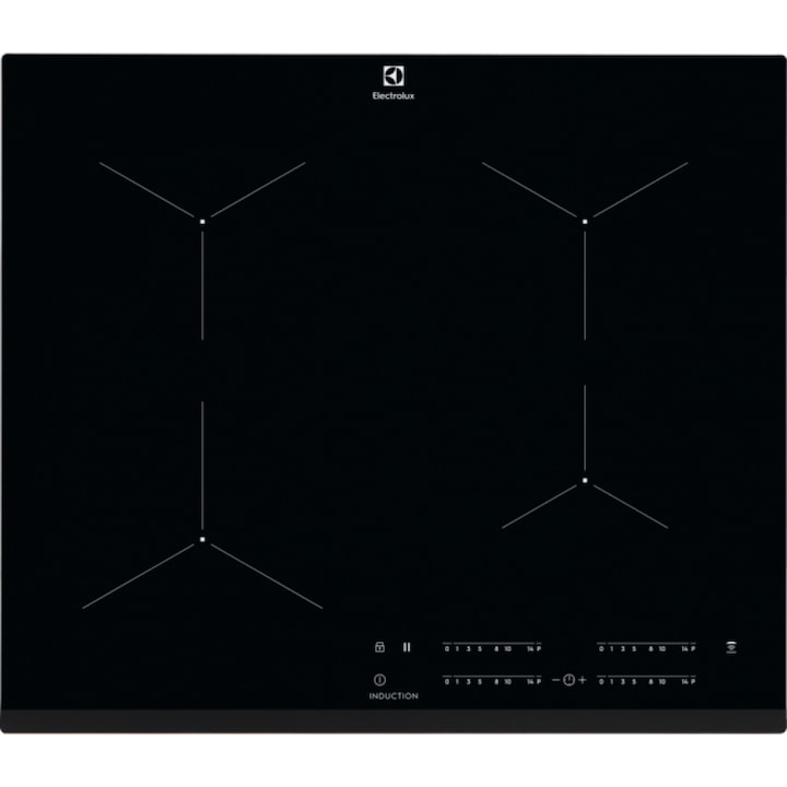 Reducere  RESIGILAT: Plita incorporabila Electrolux EIT61443B, Inductie, 4 zone de gatit, Touch control, 60 cm, Sticla neagra