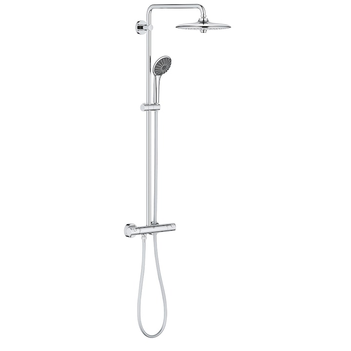 Reducere  RESIGILAT: Sistem de dus Grohe Vitalio Joy 260 27298002, 1/2”, aparent, termostat, 260 mm, 3 pulverizari, anti-calcar, Crom