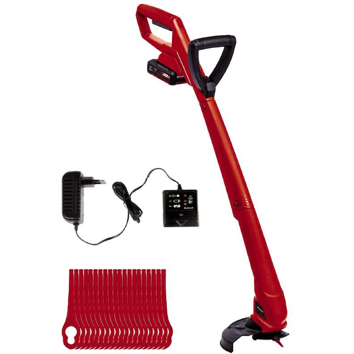 Reducere  RESIGILAT: Trimmer de tuns gazon/iarba pe acumulator Einhell Power X-Change GC-CT 18/24 Li, 18 V, 24 cm diametru taiere, contine: acumulator 1.5 Ah + incarcator + 20 cutite