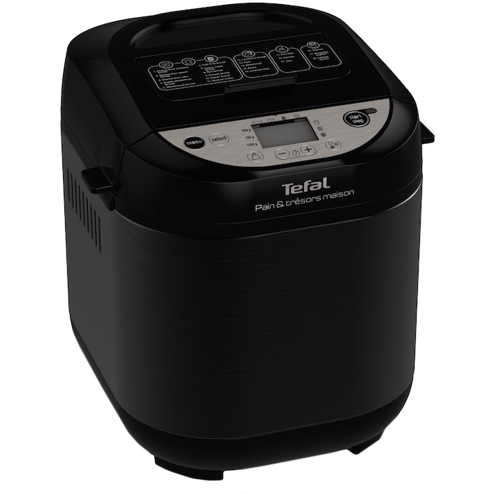 Reducere  RESIGILAT: Masina de paine Tefal Pain et Tresors Maison PF251835, 700W, 1000g, 3 setari, 20 programe, timer, Negru