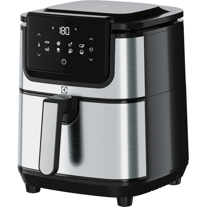 Reducere  RESIGILAT: Friteuza fara ulei Electrolux Digital Air Fryer E6AF1-4ST, 1500W, 8 programe, 3,5L, Touch Control, inox