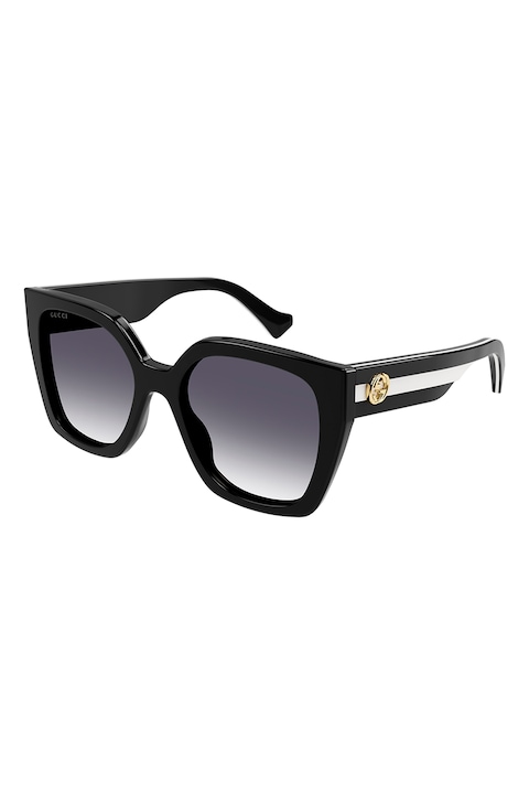 Reducere  RESIGILAT: Gucci – Ochelari de soare cu aspect supradimensionat, Auriu, Negru, Alb, 55-19-145