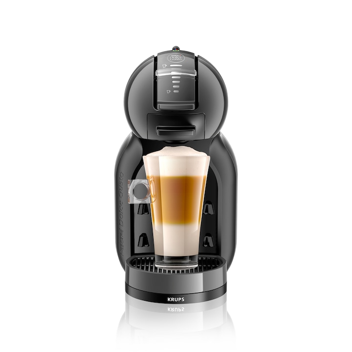 Reducere  RESIGILAT: Espressor cu capsule KRUPS NESCAFÉ® Dolce Gusto® Mini Me KP123810, 15 bari presiune, 1500 W, capacitate rezervor 0.8 L, functie Eco, gri