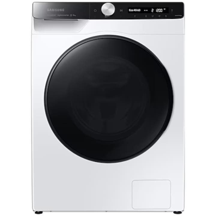 Reducere  RESIGILAT: Masina de spalat rufe Slim Samsung WW80AG6L28BES7, 8 kg, 1200 rpm, Clasa E, Quick Bubble, Auto Dosing, Smart Control (Smart Things), Alb