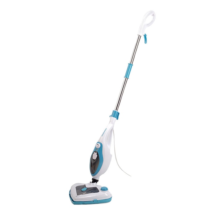 Reducere  RESIGILAT: Mop cu aburi Daewoo DMO160, 1500 W, 0.4 L, recipient detergent, accesorii incluse, Alb