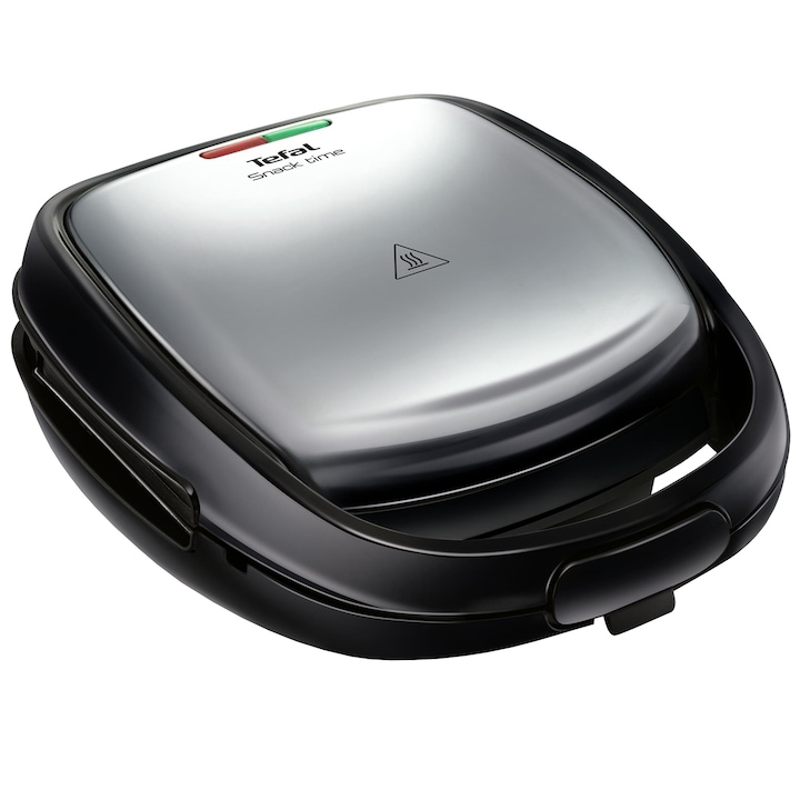 Reducere  RESIGILAT: Sandwich-maker Tefal SW341D12 Snack Time 2in1, 700W, maner izolat termic, 2 seturi de placi detasabile, Inox