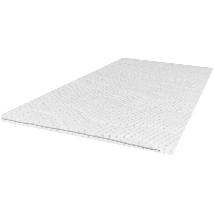 Reducere  RESIGILAT: Topper Saltea Kring Premium NoStress, H 7cm, spuma poliuretanica profilata, husa argentum, 140×200 cm