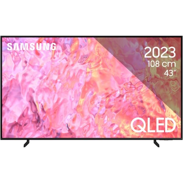 Reducere  RESIGILAT: Televizor SAMSUNG QLED 43Q60C, 108 cm, Smart, 4K Ultra HD, Clasa F (Model 2023)