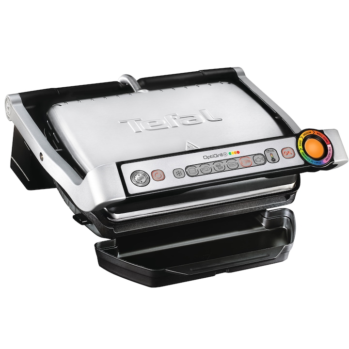 Reducere  RESIGILAT: Gratar electric Tefal Optigrill+ Wafles GC716D12, 2000 W, 6 programe, Indicator pentru nivelul de gatire, Placi detasabile, Accesoriu pentru gofre, Negru/Argintiu