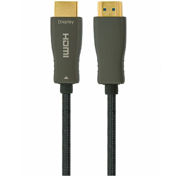 Reducere  RESIGILAT: Cablu video Gembird HDMI la HDMI, 80m, AOC premium (Active Optical Cable), conectori auriti, rezoluție maximă 4K la 60 Hz, Negru, CCBP-HDMI-AOC-80M