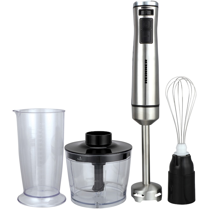 Reducere  RESIGILAT: Mixer vertical Heinner HHB-DC1000SSBK , 1000w, viteza variabila + turbo, tel, Tocator, Negru cu insertii inox