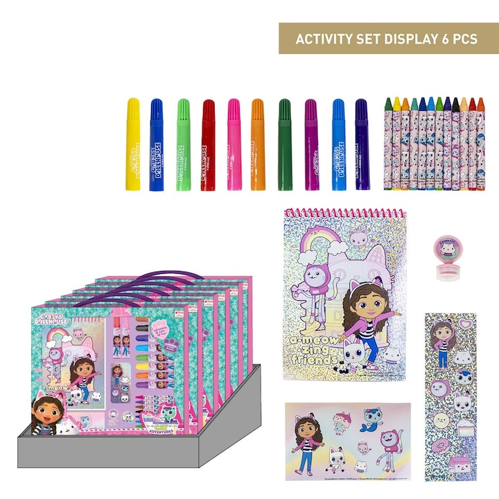 Reducere  RESIGILAT: Set de colorat pentru copii, Gabbys Dollhouse, 26 piese