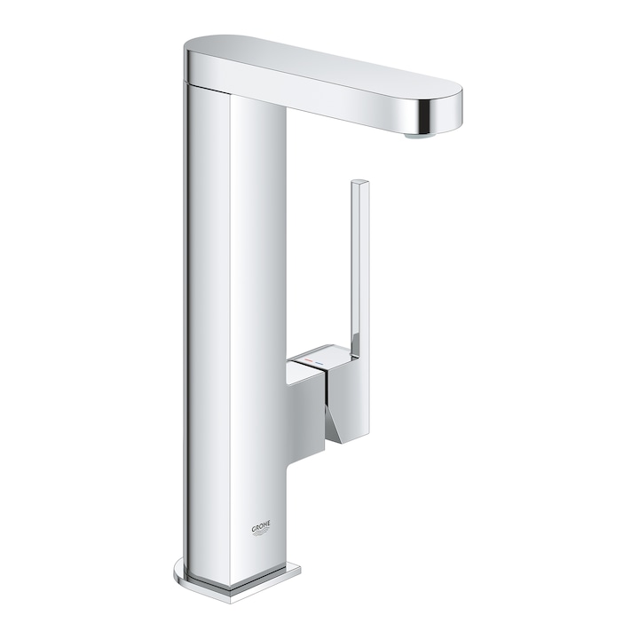 Reducere  RESIGILAT: Baterie lavoar Grohe Plus 23873003, 1/2”, marimea L, monocomanda, cartus ceramic, pipa pivotanta, aerator, limitator, set evacuare push-open 1/4” inclus, crom