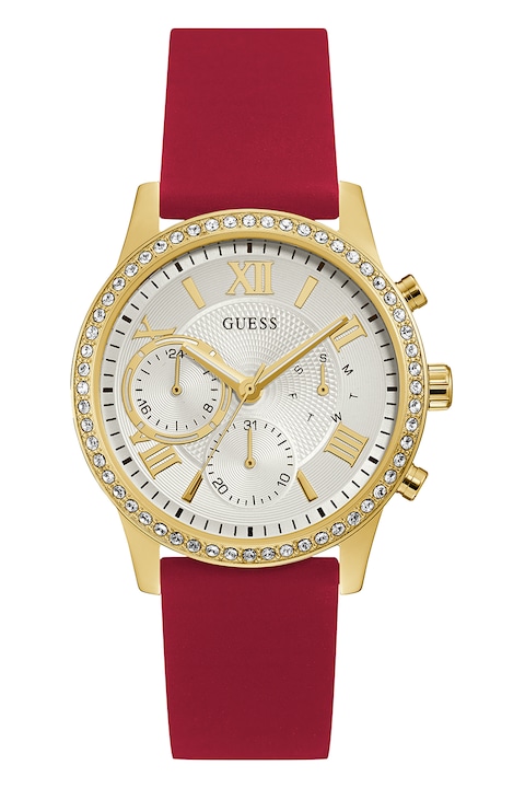 Reducere  RESIGILAT: GUESS – Ceas rotund cu o curea de silicon