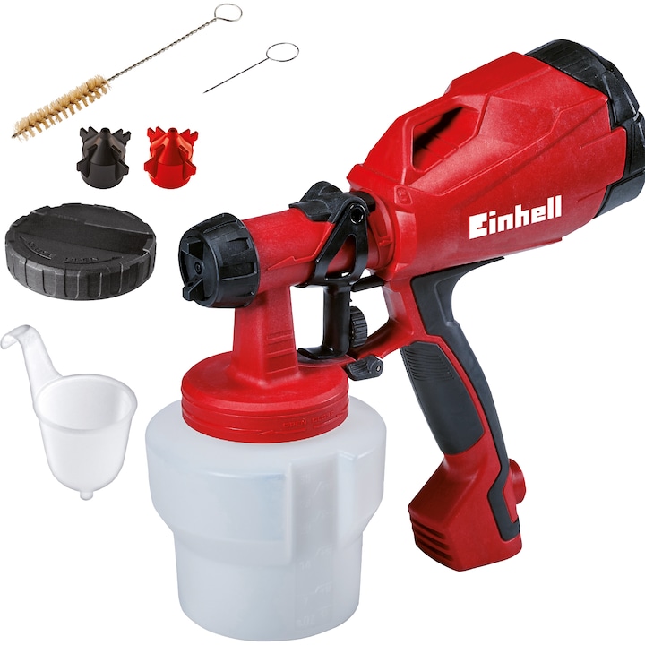 Reducere  RESIGILAT: Pistol electric de pulverizat vopsea Einhell TC-SY 500 P, 500 W, debit 550 ml/min, vas 1000 ml