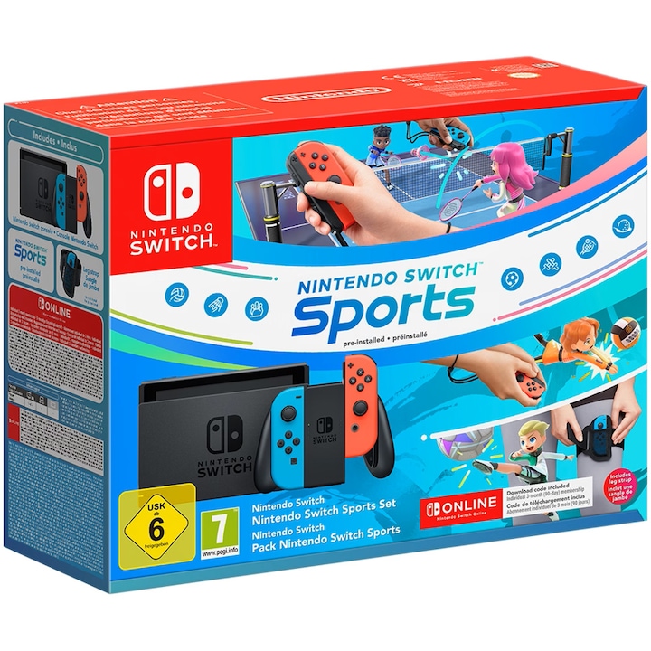 Reducere  RESIGILAT: Consola Nintendo Switch Sports Bundle Had + 12 luni abonament Nintendo Switch Online