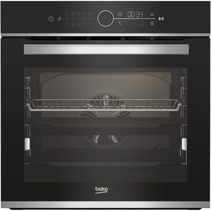 Reducere  RESIGILAT: Cuptor incorporabil Beko BBIM13400XCS, Electric, 72 l, Multifunctional, AEROperfect, Autocuratare catalitica, 13 functii de gatire, SoftClose , Raft telescopic, Grill, 3D Cooking, Clasa A+, Negru