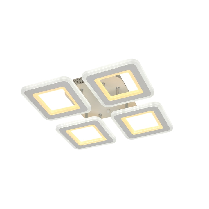 Reducere  RESIGILAT: Lustra LED Square Design SLC Selino Concept Patrata 4 D , SLC Selino Concept , cu Telecomanda , lumina calda/ rece si intensitate reglabila, clasa energetica G