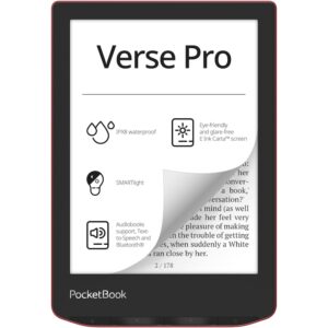 Reducere  RESIGILAT: eBook Reader PocketBook Verse Pro PB634, ecran tactil 6.0″ E Ink Carta™ 1200, 300dpi, 16GB, SMARTlight, G-sensor, WiFi&Bluetooth, Passion Red