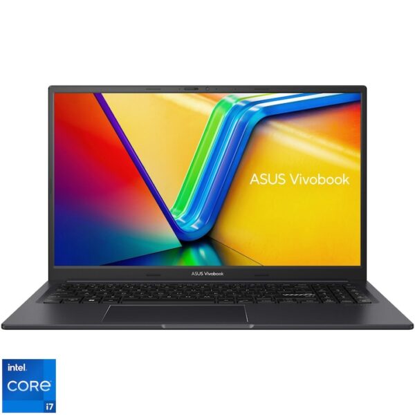 Reducere  RESIGILAT: Laptop ASUS VivoBook 15X OLED K3504VA cu procesor Intel®Core™ i7-1360P pana la 5.0 GHz, 15.6″, Full HD, OLED, 8GB, 512GB SSD, Intel® UHD Graphics, No OS, Indie Black