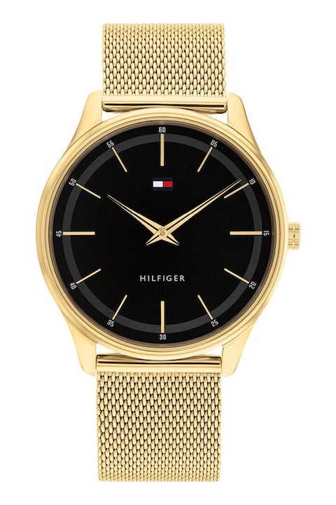 Reducere  RESIGILAT: Tommy Hilfiger – Ceas quartz din otel inoxidabil, Auriu