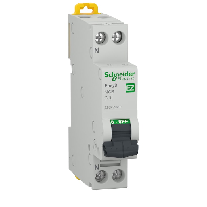 Reducere  RESIGILAT: Siguranta electrica automata Schneider Easy9 EZ9P32610, 1P+N, 10A, 4500 C, termo-magnetic, Clipsabil