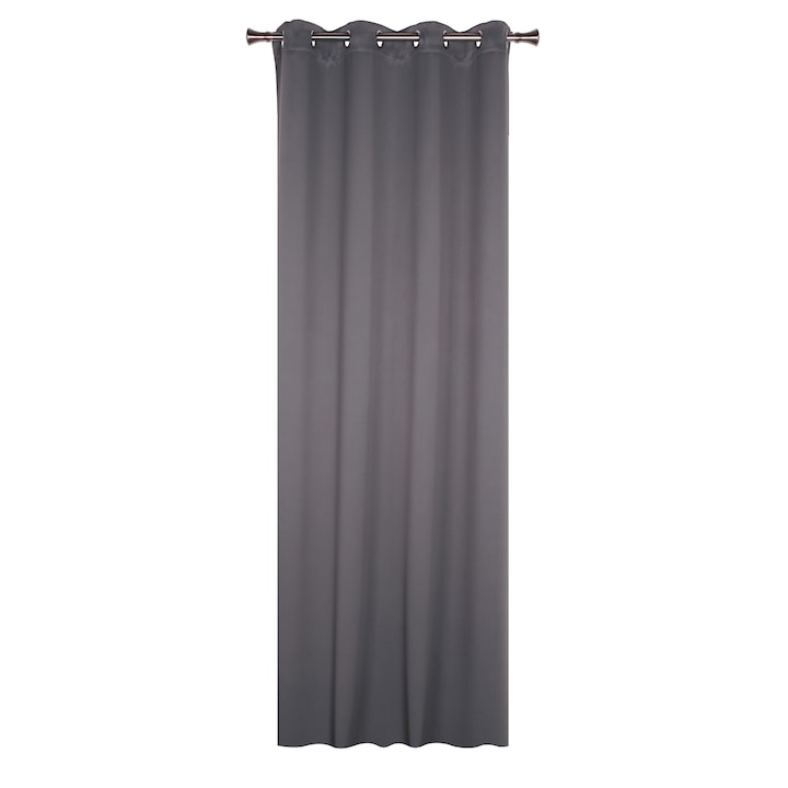 Reducere  RESIGILAT: Draperie cu inele Blackout Splendid, 140×260 cm, poliester 100%, gri-antracit