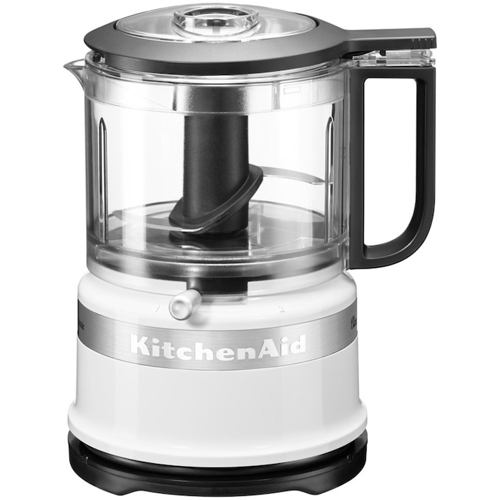 Reducere  RESIGILAT: Mini tocator Classic KitchenAid 5KFC3516EWH, 0.83 l, 240 W, 2 treapte de viteza, alb/negru