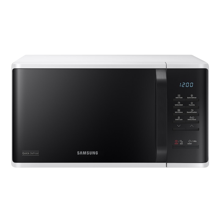 Reducere  RESIGILAT: Cuptor cu microunde Samsung MS23K3513AW/OL, 23 l, 800 W, Auto cook, Quick Defrost, Control touch, Interior ceramic, Child lock, Alb