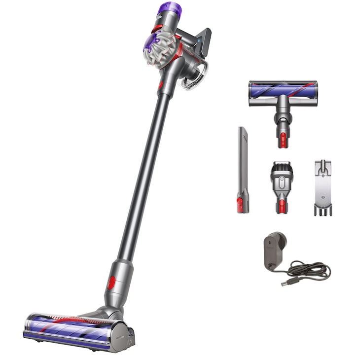 Reducere  RESIGILAT: Aspirator vertical fara fir Dyson V8 Advanced, 130AW, 425 W, 21.6 V, 0.54 l, autonomie 40 minute, gri-argintiu