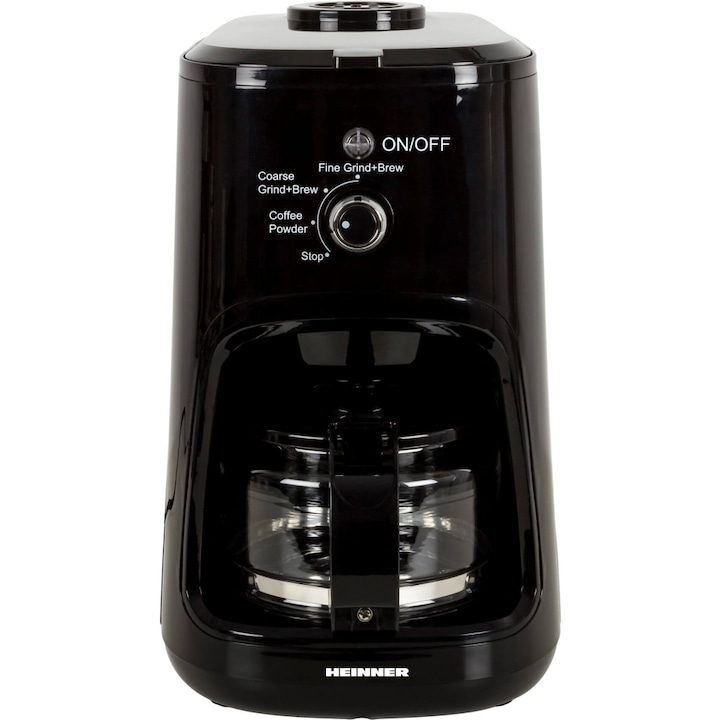 Reducere  RESIGILAT: Cafetiera Heinner HCM-900RBK, 900 W, Rasnita incorporata, 0.6 L, Negru