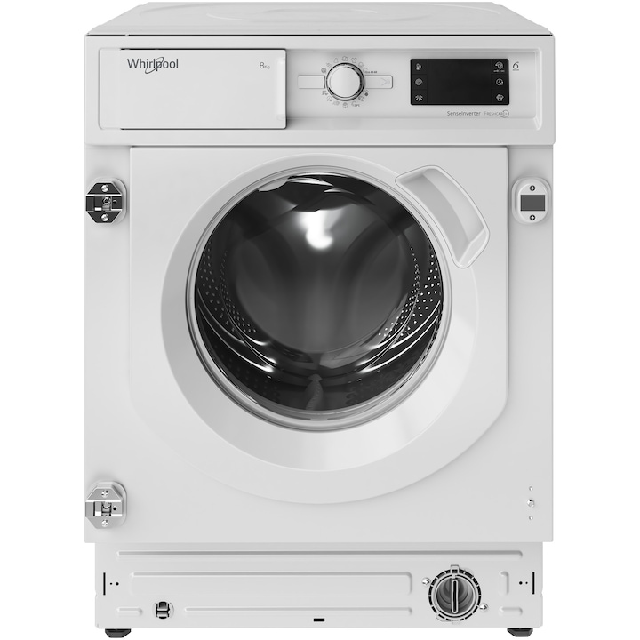 Reducere  RESIGILAT: Masina de spalat rufe incorporabila Whirlpool BIWMWG81485EEU, 8 kg, 1400 rpm, Clasa B, Motor Inverter, Display digital, Tehnologia al 6-lea Simt, Alb