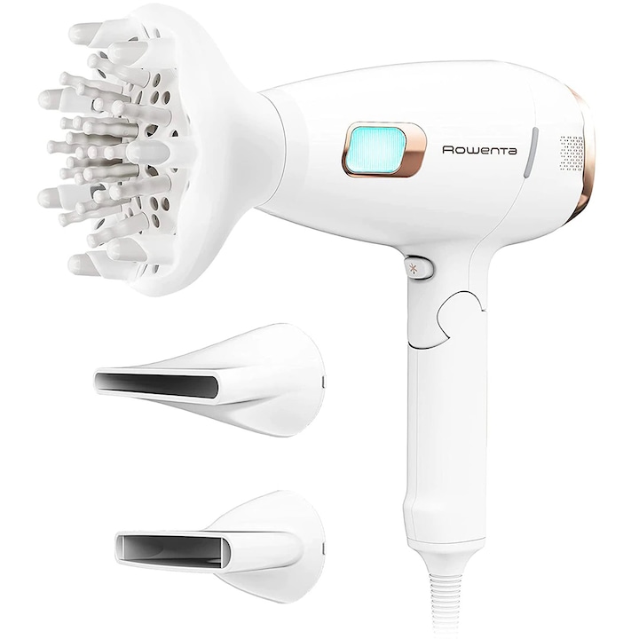 Reducere  RESIGILAT: Uscator de par Rowenta Ultimate Experience Scalp Care CV9240F0, 2200W, Active scalp revitalizer, functie Advanced Care, tehnologie Ionic Booster, alb