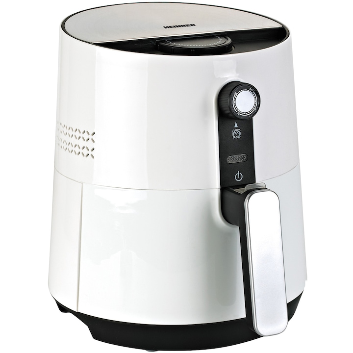 Reducere  RESIGILAT: Friteuza cu aer cald Heinner AirFryer HAF-1300WH, gatire fara ulei, 1300 W, capacitate vas 3.6l, capacitate cos 2.6L , termostat reglabil 0-200˚C, timer 30 min, alb