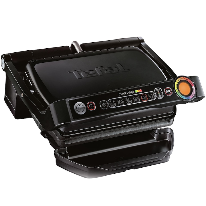 Reducere  RESIGILAT: Gratar electric Tefal OptiGrill+ GC712834, 2000 W, 6 programe automate, indicator gatire, senzor automat, placi detasabile, negru