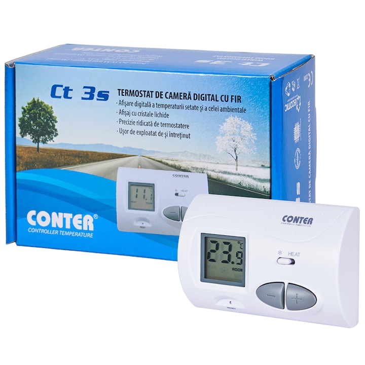 Reducere  RESIGILAT: Termostat electronic Conter CT3S, cu fir