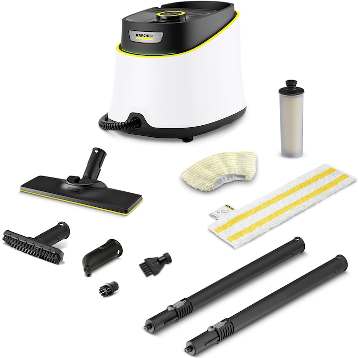 Reducere  RESIGILAT: Aparat de curatat cu aburi Karcher SC 3 Deluxe, 1.513-430.0, 1900W, 3.5bar, incalzire 0.5 min, Alb/Negru