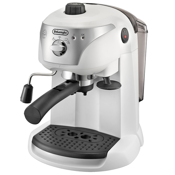 Reducere  RESIGILAT: Espressor manual De’Longhi EC221.W, Dispozitiv spumare, Sistem cappuccino, 15 bari, Oprire automata, Alb