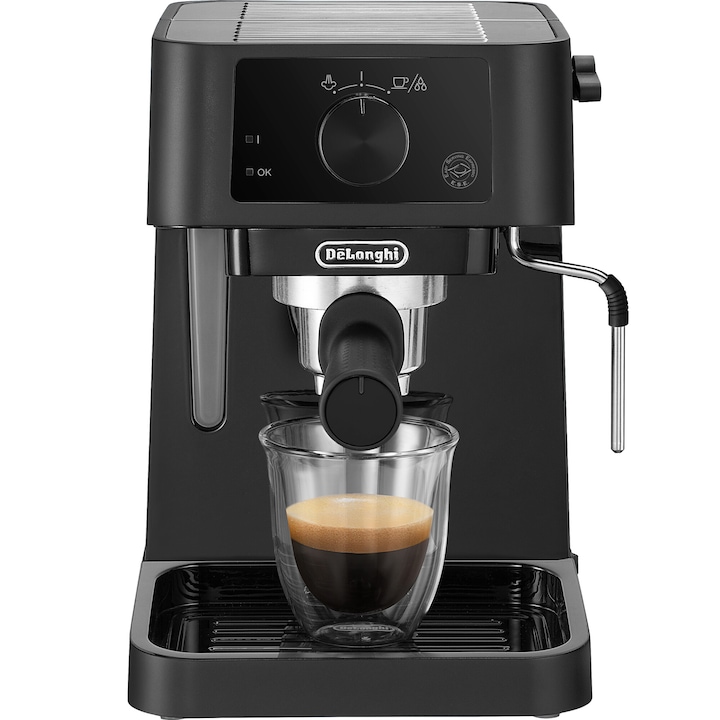 Reducere  RESIGILAT: Espressor manual DE’LONGHI Stilosa EC 235.BK, 1l, 1100W, 15 bari, Negru