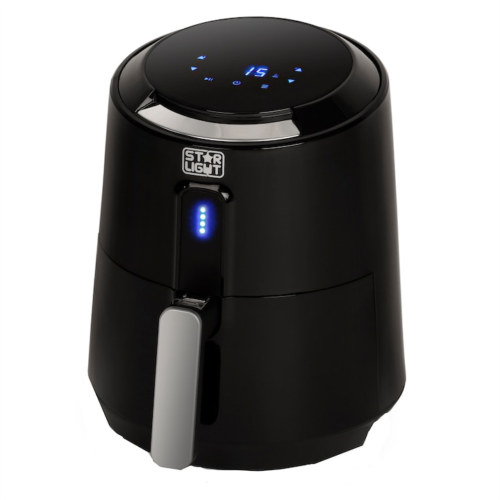 Reducere  RESIGILAT: Friteuza fara ulei Star-Light Airfryer DAFB-2613BL, 1300W, 2.6L, Control Digital, 8 Programe Presetate, Negru