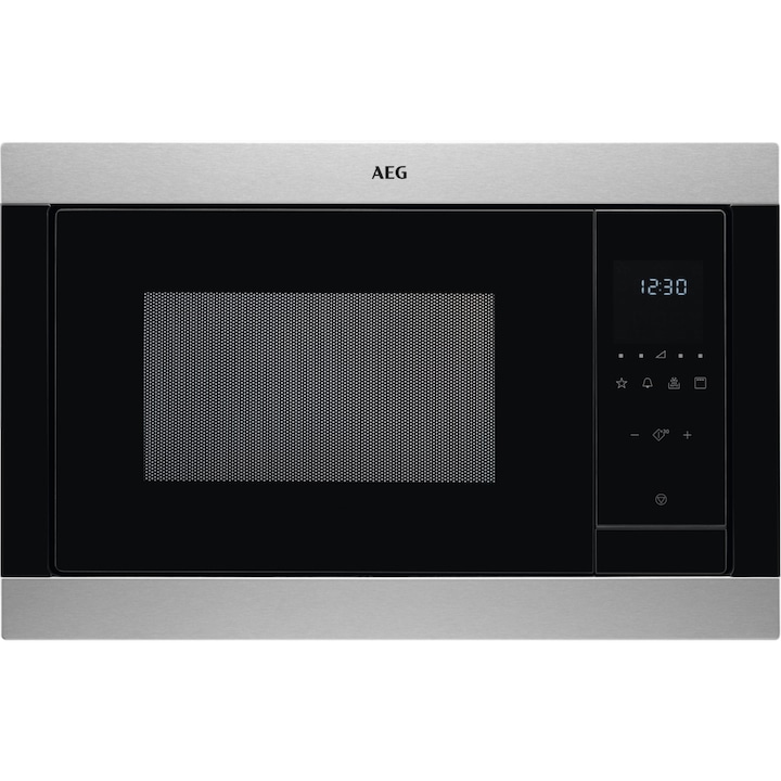 Reducere  RESIGILAT: Cuptor cu microunde incorporabil AEG MSB2547D-M, 23 l, 900 W, Grill, Timer, Inox antiamprenta