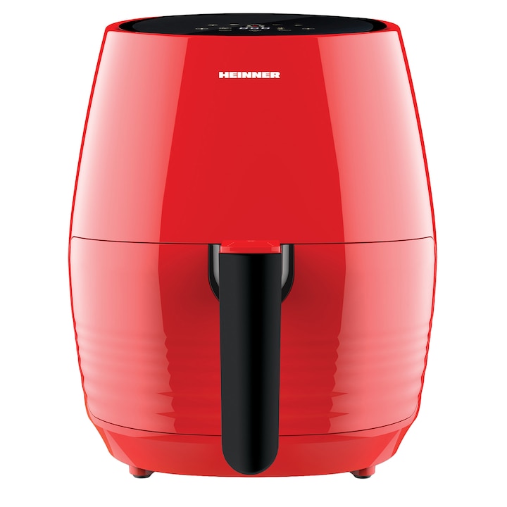 Reducere  RESIGILAT: Friteuza cu aer cald Heinner AirFryer Nelle Digital RD HAF-1250DRD, gatire fara ulei, 1250W, capacitate vas 3.2L, capacitate cos 2.5L, afisaj digital, termostat reglabil 80-200˚C, timer 30 min, rosu